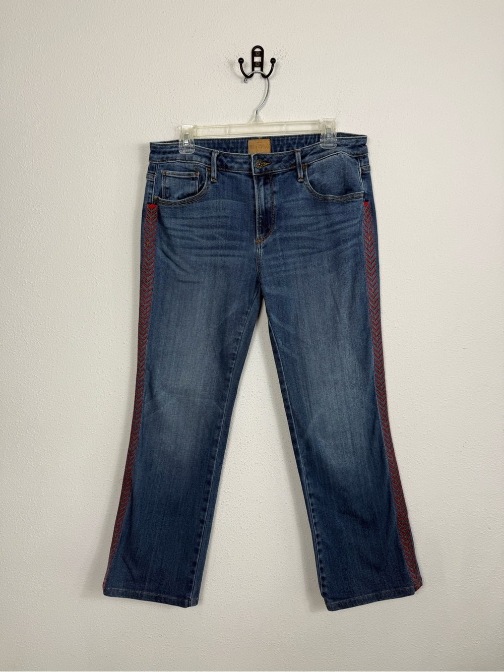 Driftwood Classic Fit Kelly Embroidered Red Bootcut Jean Women’s 31